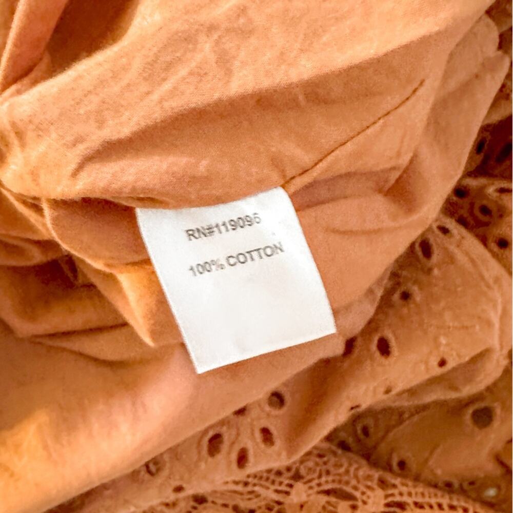 Nightcap x Carisa Rene Aimee Eyelet Copper Maxi Dress, EUC, Size XS MSRP $396 - Picture 15 of 15